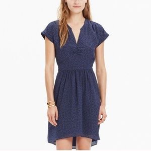 Madewell 100% Silk Fable Dress in Leaf Print